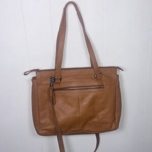Spikes & Sparrows Tan Leather Tote Bag